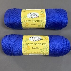 2‎ Skeins Yarn Bee Soft Secret Color Bright Blue/98 Yarn Lot 5020